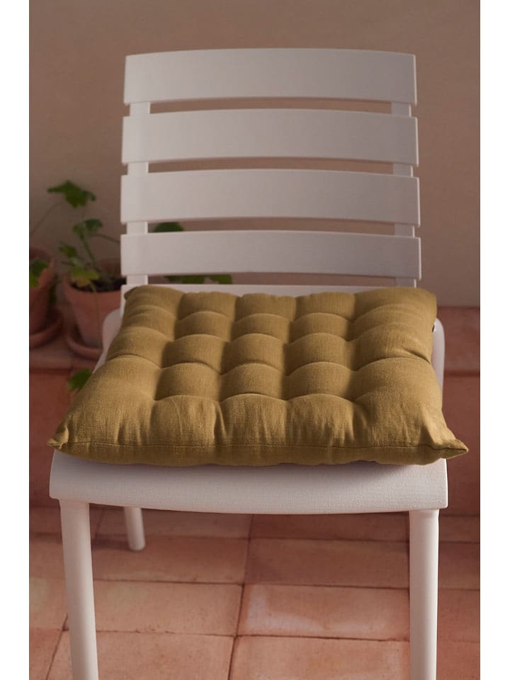 Ellos Home Poduszka "Candice" w kolorze khaki na krzesło rozmiar: 40x40 cm