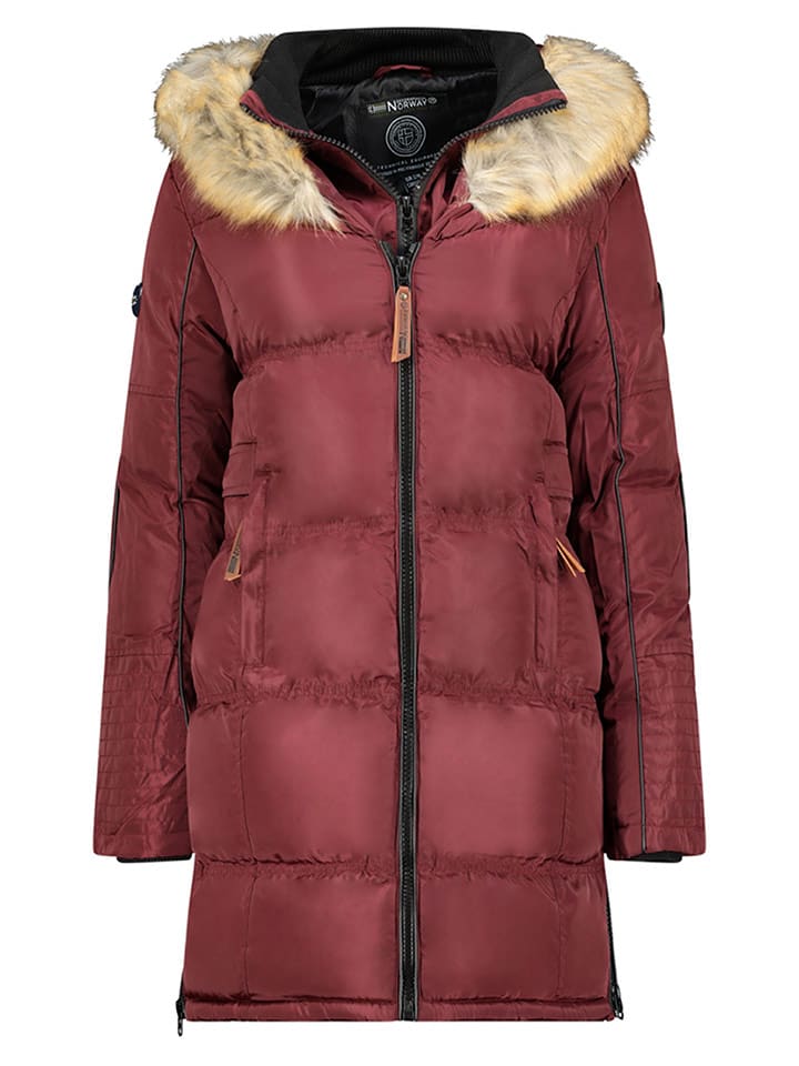 Geographical Norway Płaszcz pikowany "Beautiful" w kolorze bordowym rozmiar: S