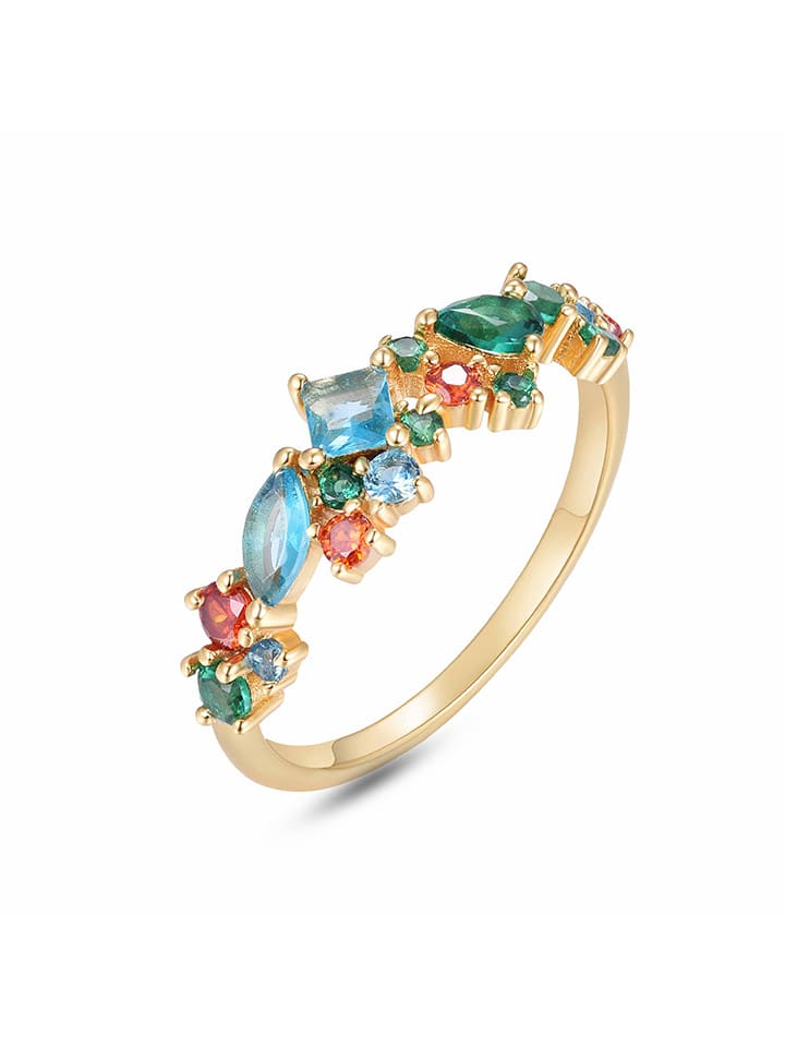 DI GIORGIO Pozłacany pierścionek z cyrkonią rozmiar: 60