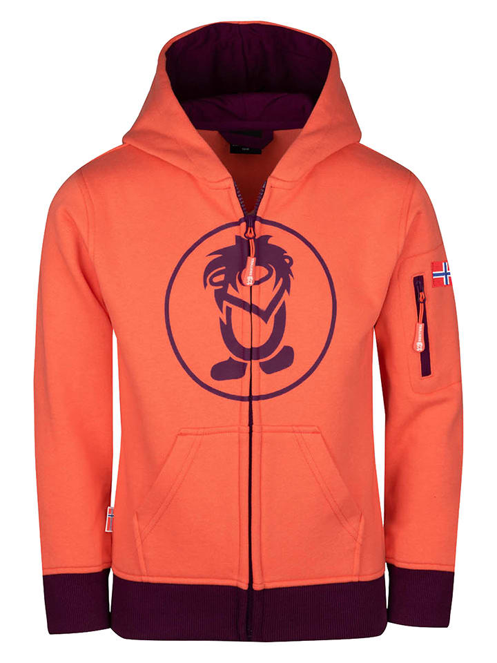 Trollkids Bluza "Sortland" w kolorze fioletowo-pomarańczowym rozmiar: 104