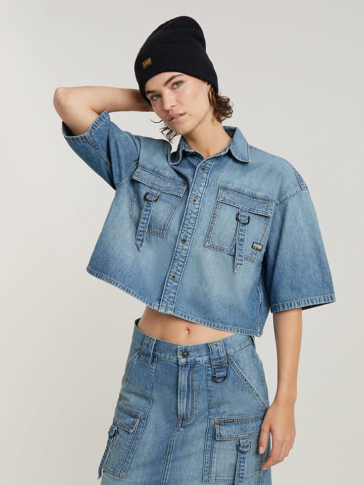 G-Star Bluzka dżinsowa w kolorze niebieskim rozmiar: M