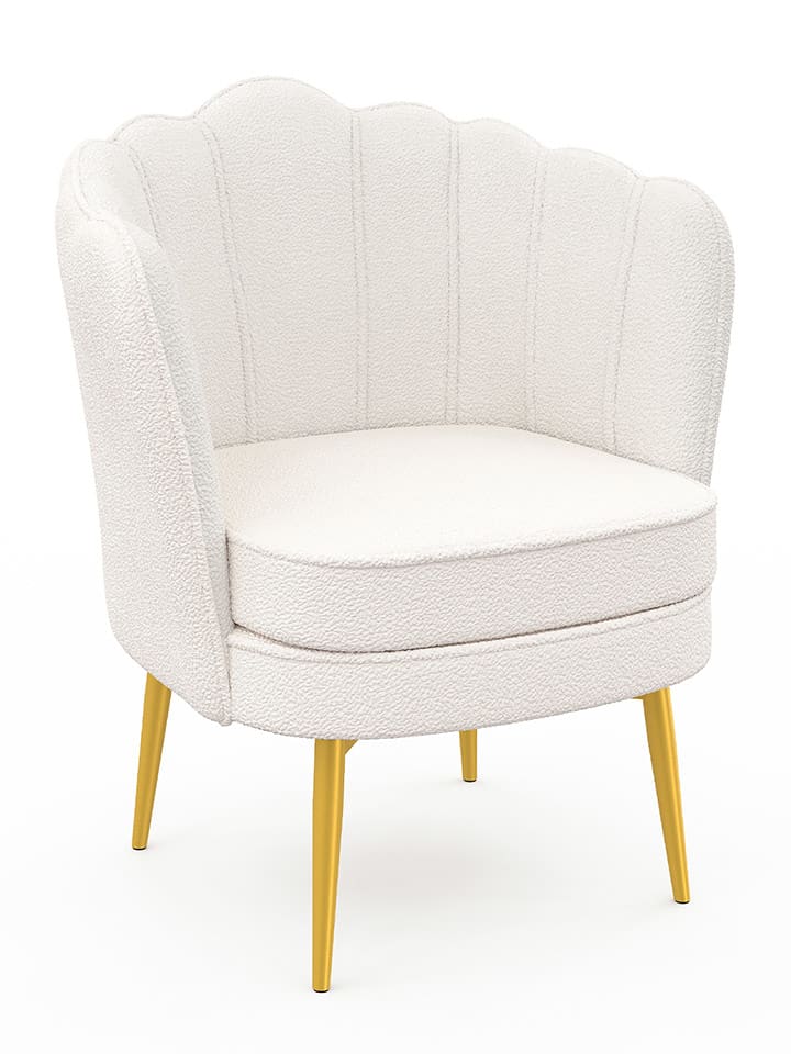 IDOMYA Factory Fotel "Arielle" w kolorze białym - 64 x 76 x 59 cm rozmiar: onesize