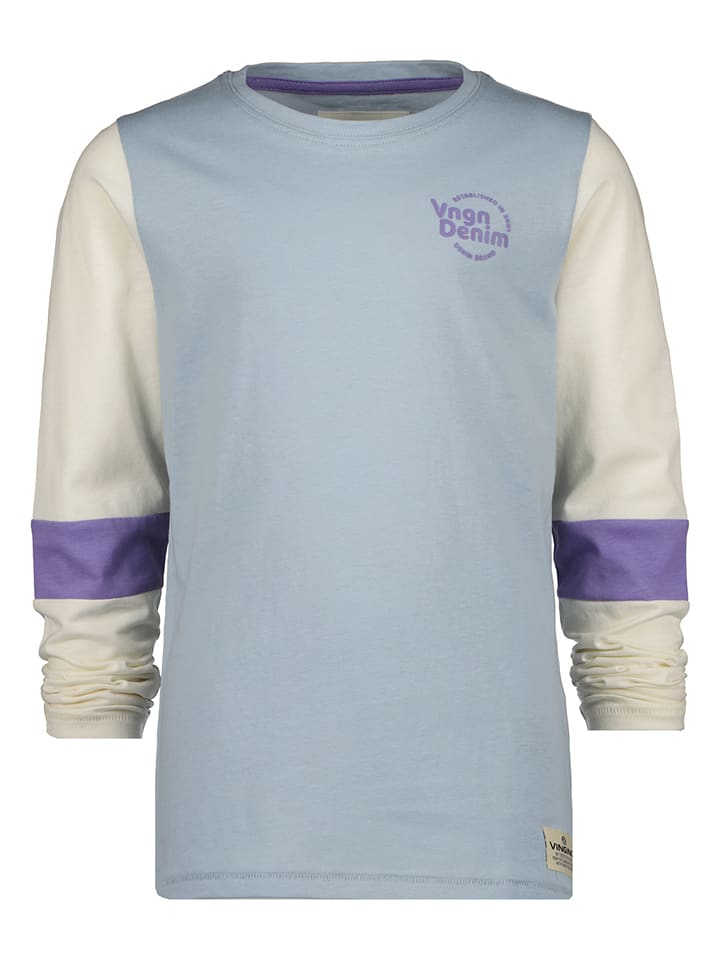 Vingino Koszulka "Jakki" w kolorze błękitno-kremowym rozmiar: 176