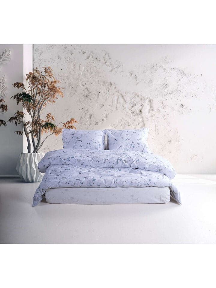 Colourful Cotton Komplet pościeli renforcé "Lima" w kolorze biało-niebieskim rozmiar: 135x200 cm