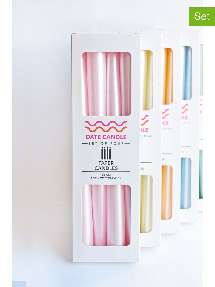 Lucky Bees Świece (4 szt.) w kolorze jasnoróżowym - 4x 65 g rozmiar: onesize