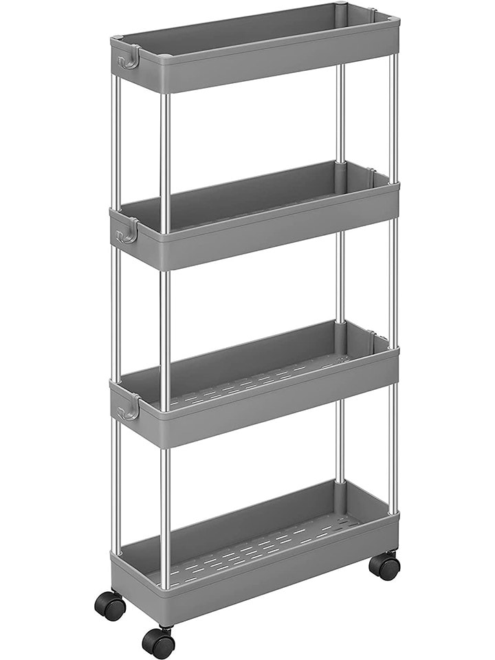 Songmics Wózek kuchenny w kolorze srebrno-jasnoszarym - 40 x 88 x 12,5 cm rozmiar: onesize