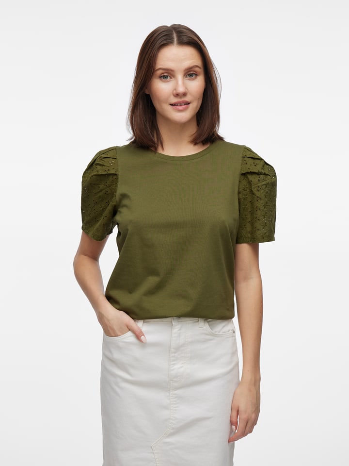 Vila Koszulka w kolorze khaki rozmiar: M