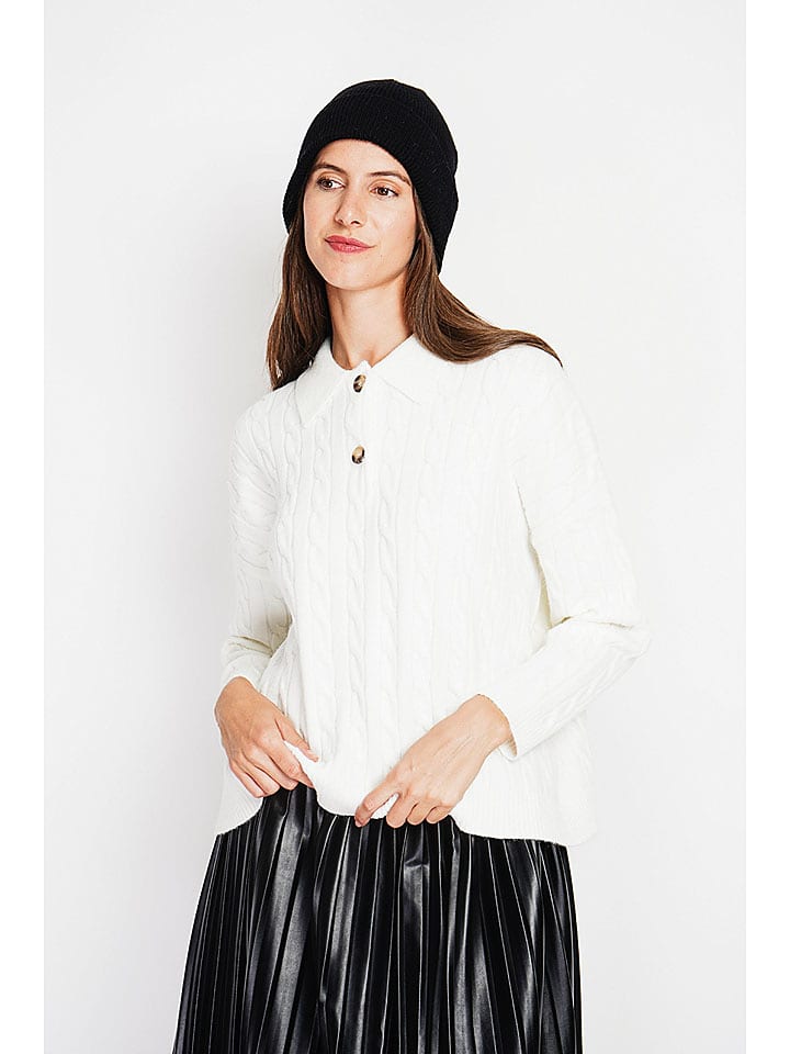 ASSUILI Sweter w kolorze białym rozmiar: 34