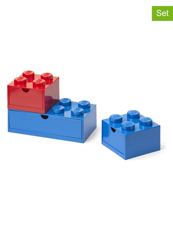 LEGO Pojemniki (3 szt.) w kolorze niebiesko-czerwonym z szufladą rozmiar: onesize