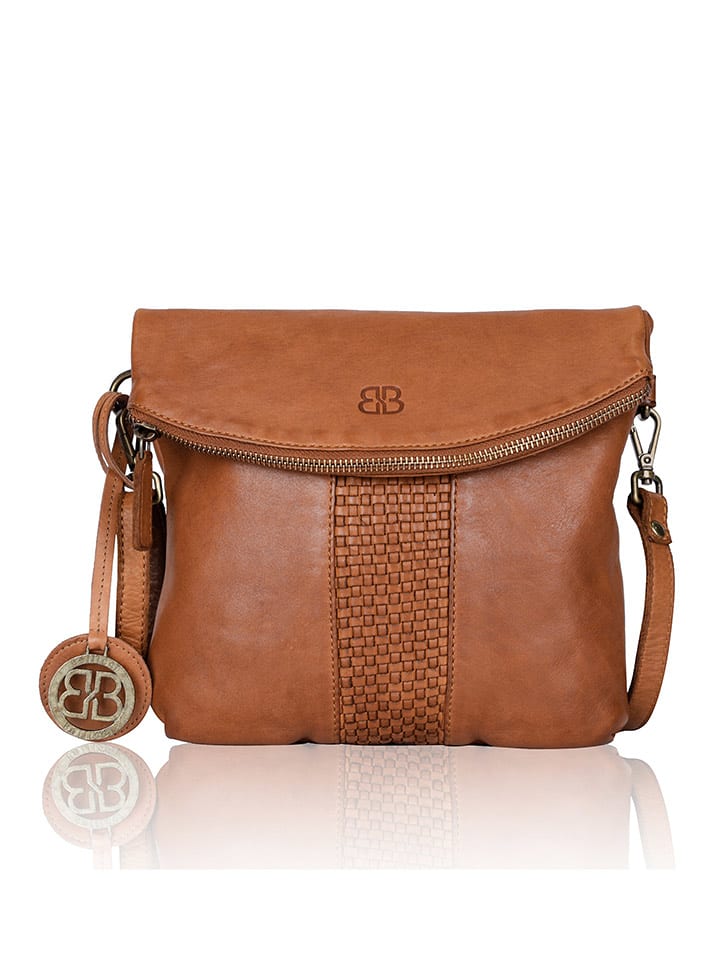 Bellicci Skórzana torebka "Evangeline" w kolorze jasnobrązowym - 22 x 32 x 3,5 cm rozmiar: onesize