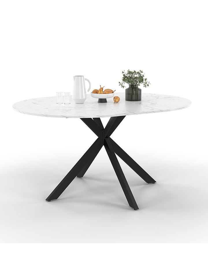 IDOMYA Factory Stół rozsuwany "Soline" w kolorze szarym - wys. 76 x Ø 110 cm rozmiar: onesize