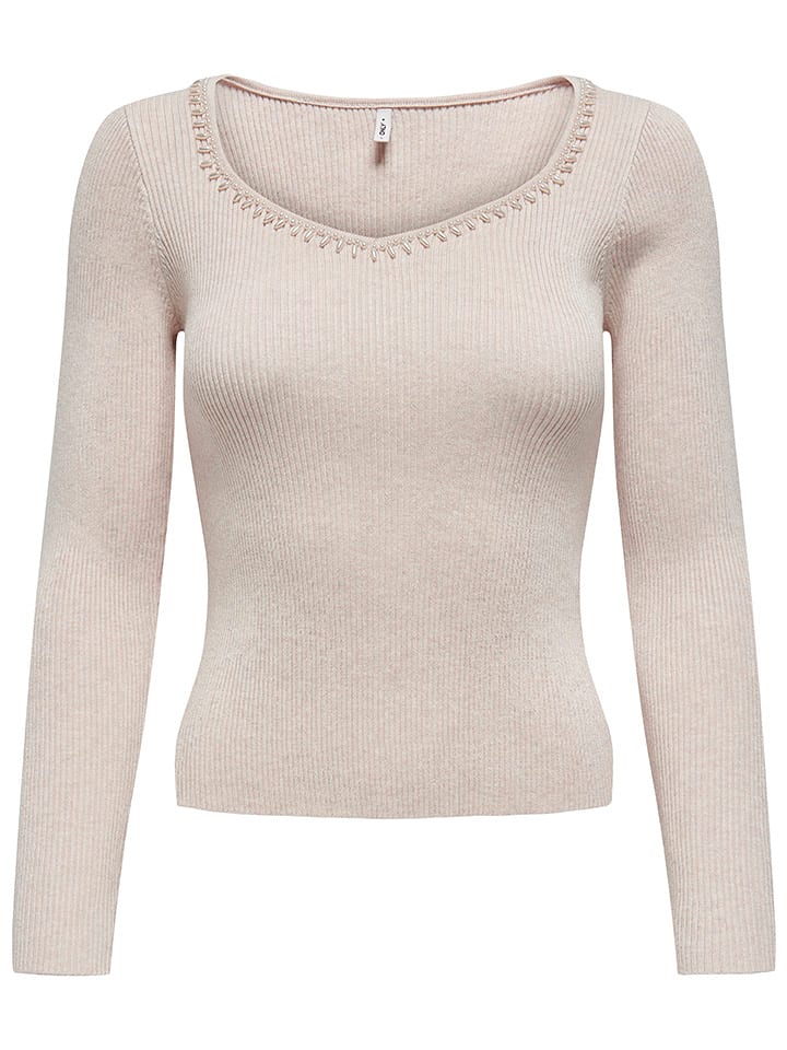 ONLY Sweter w kolorze beżowym rozmiar: L