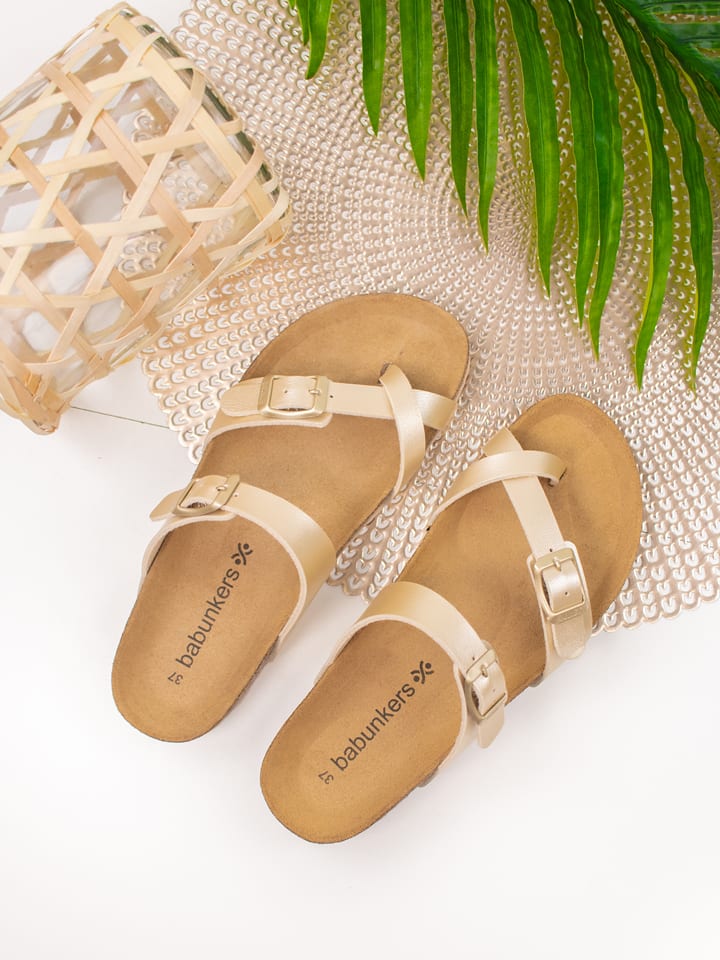 BABUNKERS Family Japonki w kolorze złotym rozmiar: 41