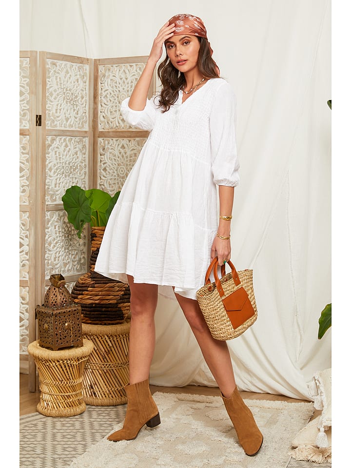 Lin Passion Lniana sukienka w kolorze białym rozmiar: 40/42