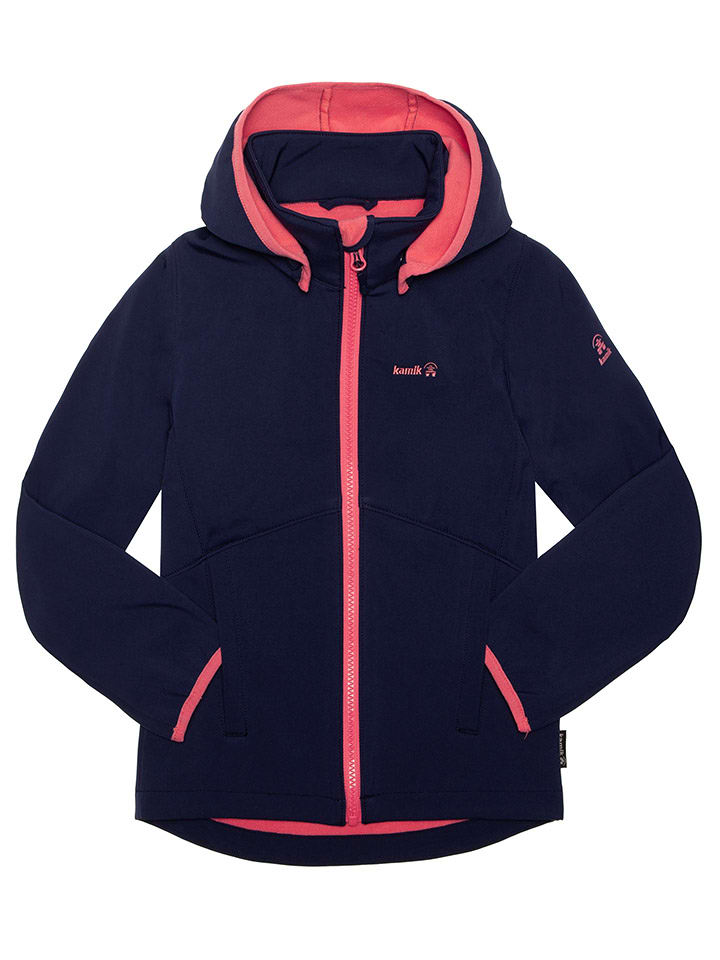 Kamik Kurtka softshellowa w kolorze granatowo-koralowym rozmiar: 104