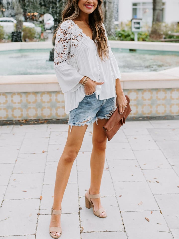 LA Angels Bluzka w kolorze kremowym rozmiar: L