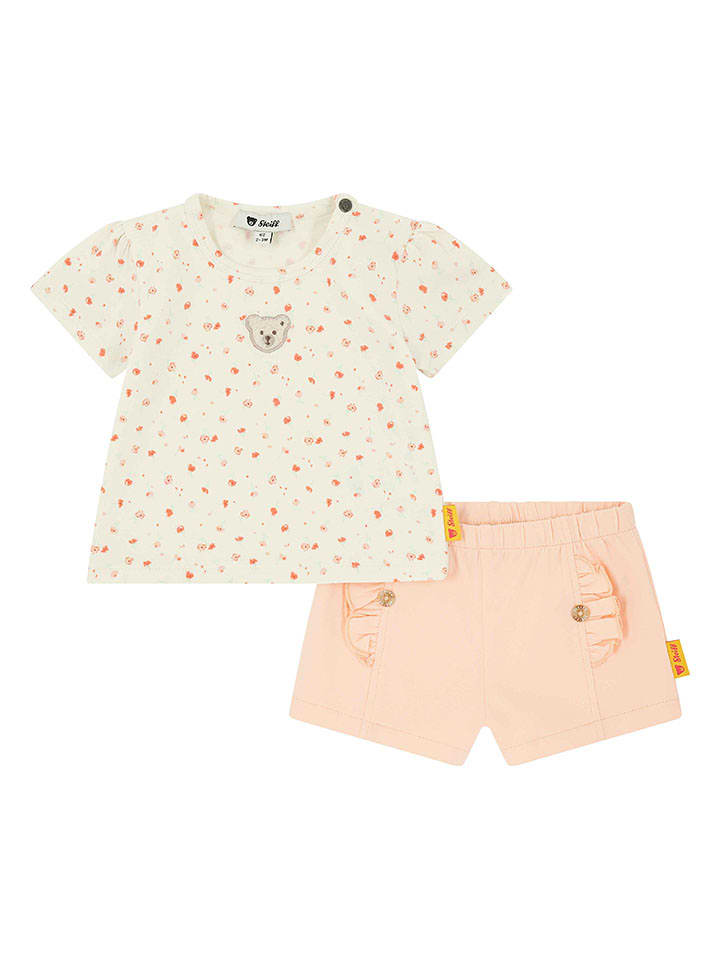 Steiff 2-częściowy zestaw w kolorze kremowo-jasnoróżowym rozmiar: 68