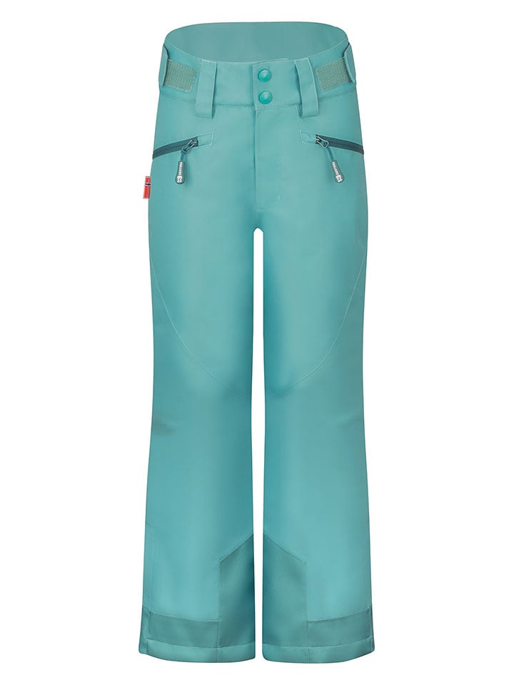 Trollkids Spodnie narciarskie "Rauland" w kolorze turkusowym rozmiar: 104