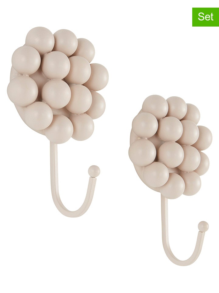 Jotex Haczyki ścienne (2 szt.) "Benevento" w kolorze beżowym - 10,5 x 15,8 x 5,5 cm rozmiar: onesize