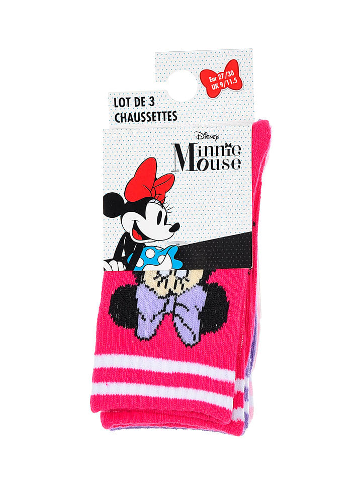 Disney Minnie Mouse Skarpety "Minnie" w kolorze różowo-białym rozmiar: 23-26