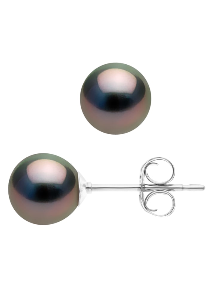 Pearl Addict Kolczyki-wkrętki z perłami w kolorze tahiti rozmiar: onesize