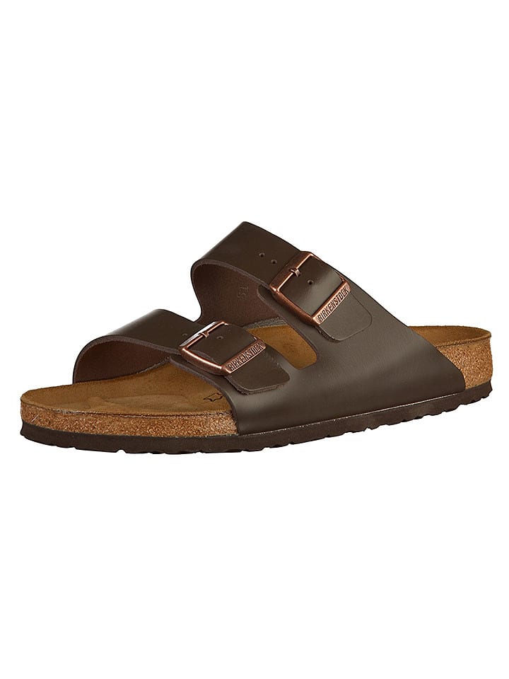 Birkenstock Skórzane klapki "Arizona" w kolorze ciemnobrązowym rozmiar: 44
