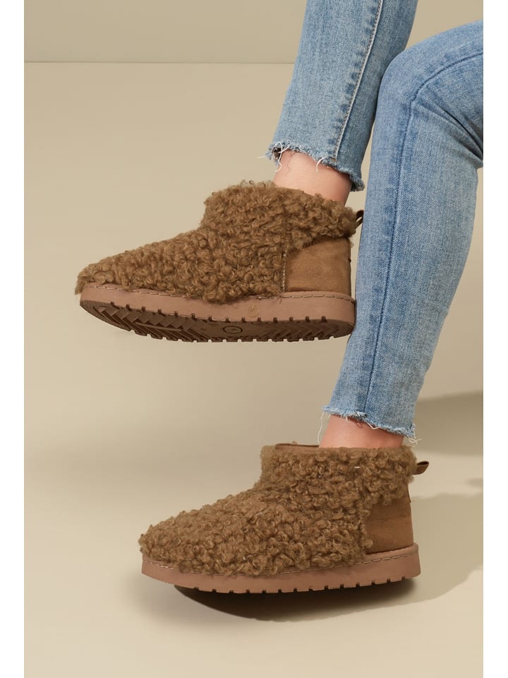 C'M Botki zimowe w kolorze jasnobrązowym rozmiar: 39