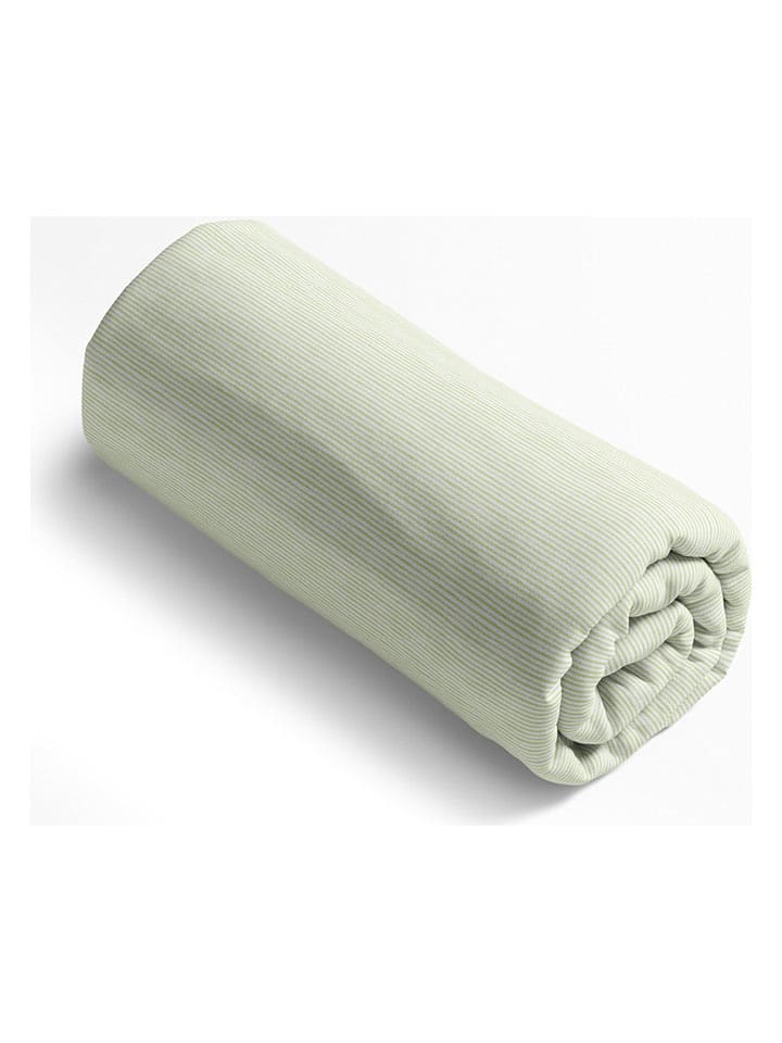 maison héritage PARIS Satynowe prześcieradło w kolorze zielonym na gumce rozmiar: 160x200 cm