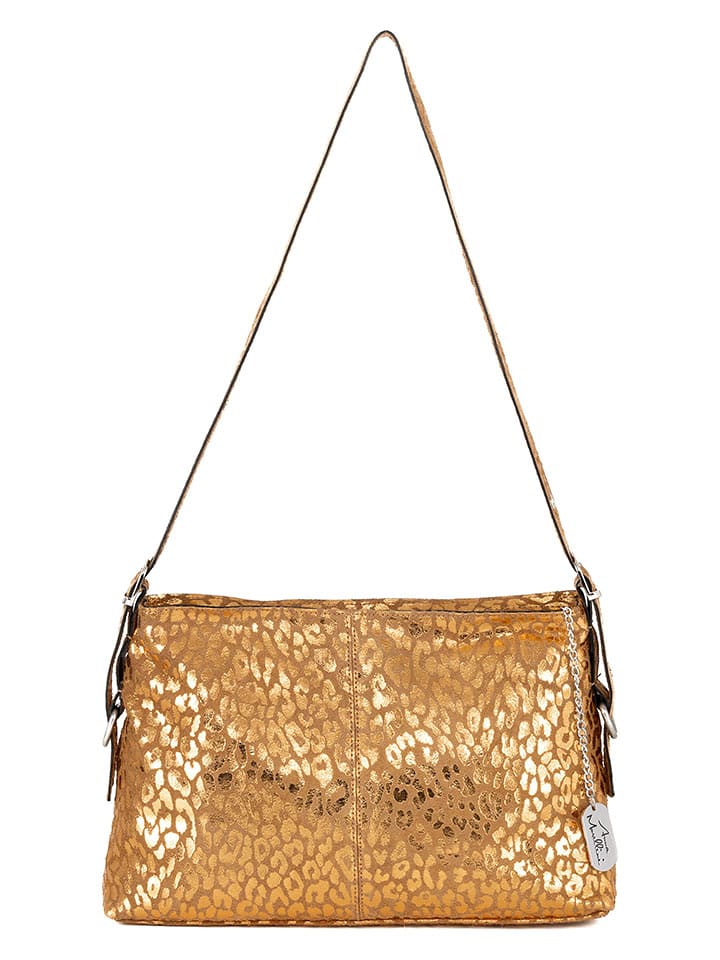 Anna Morellini Skórzana torebka "Teodora" w kolorze karmelowo-złotym - 25 x 16 x 4 cm rozmiar: onesize