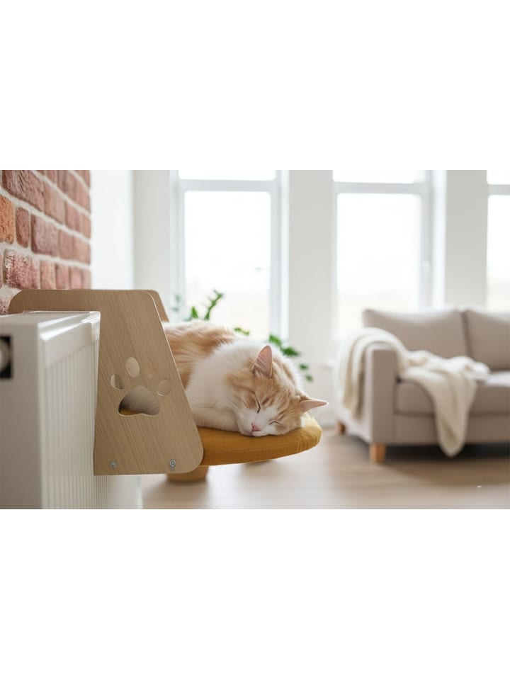 Paws&Whiskers Legowisko "Riana" w kolorze musztardowym dla kota - 35 x 52 cm rozmiar: onesize