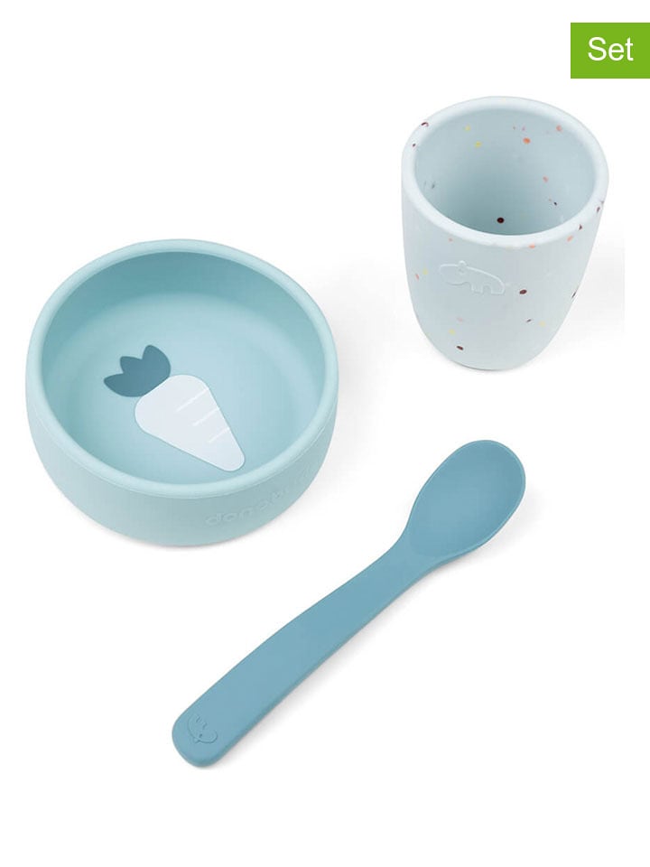 done by deer 3-częściowy zestaw "First Meal" w kolorze błękitnym rozmiar: onesize