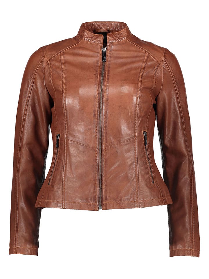 Bugatti Skórzana kurtka w kolorze jasnobrązowym rozmiar: 38