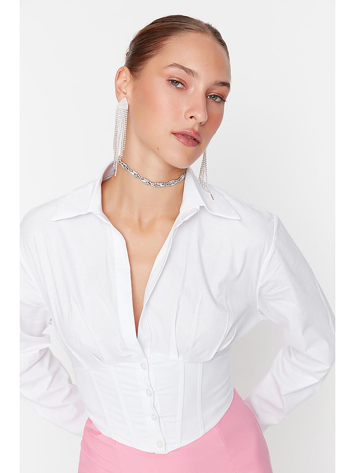 trendyol Bluzka w kolorze białym rozmiar: 40