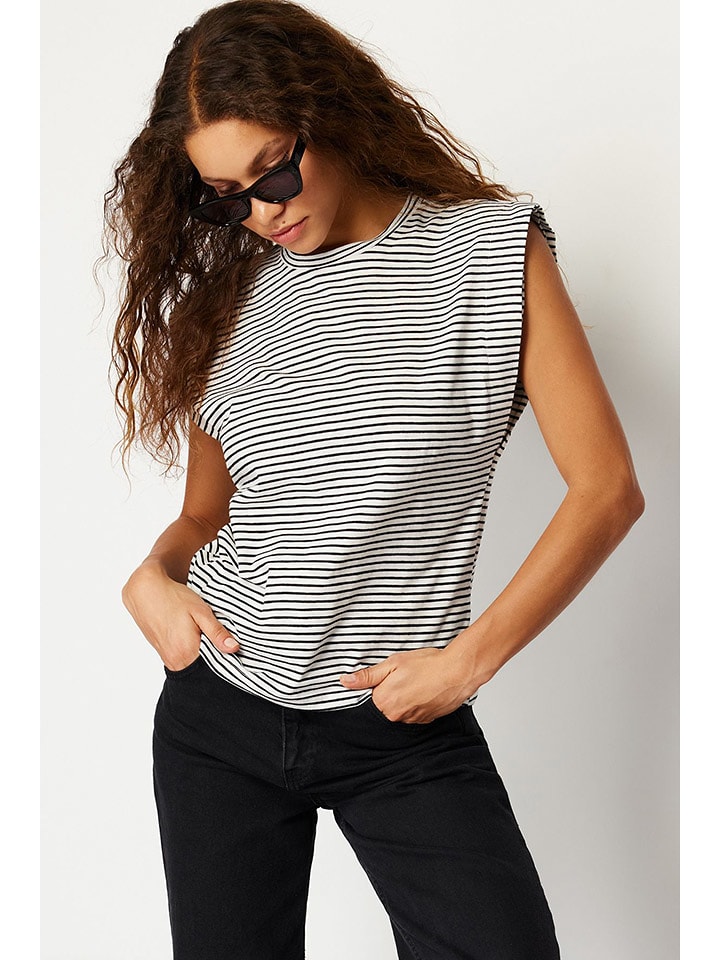 trendyol Koszulka w kolorze czarno-białym rozmiar: L