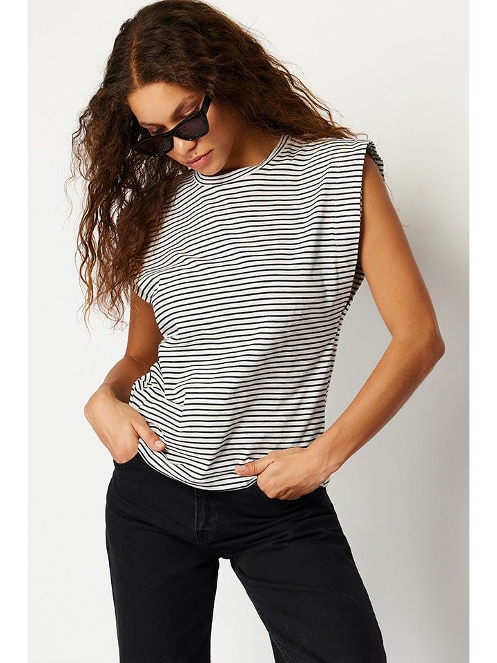 trendyol Koszulka w kolorze czarno-białym rozmiar: L