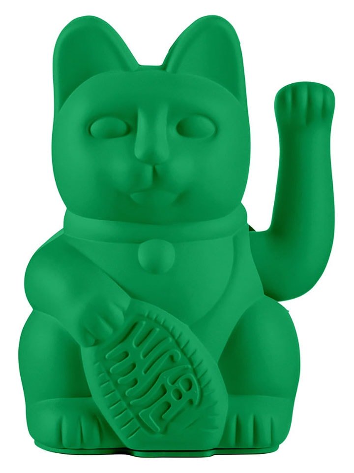 Donkey Figurka dekoracyjna "Lucky Cat" w kolorze zielonym - 10,5 x 15 x 8,5 cm rozmiar: onesize