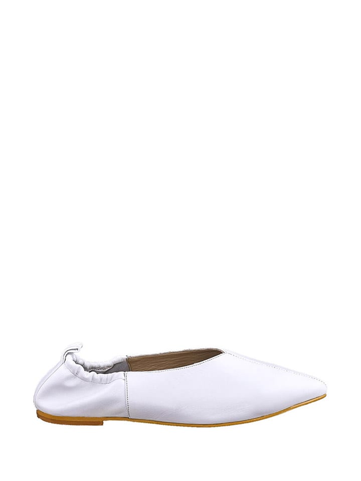Lizza Shoes Skórzane baleriny w kolorze białym rozmiar: 38