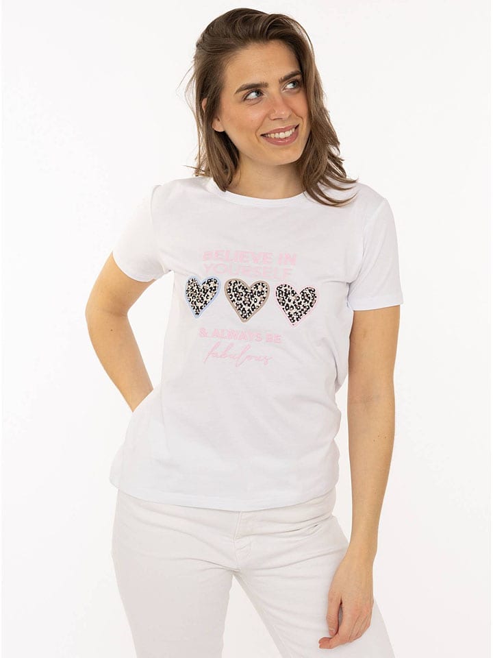 Zwillingsherz Koszulka "Always Believe" w kolorze białym rozmiar: XXL