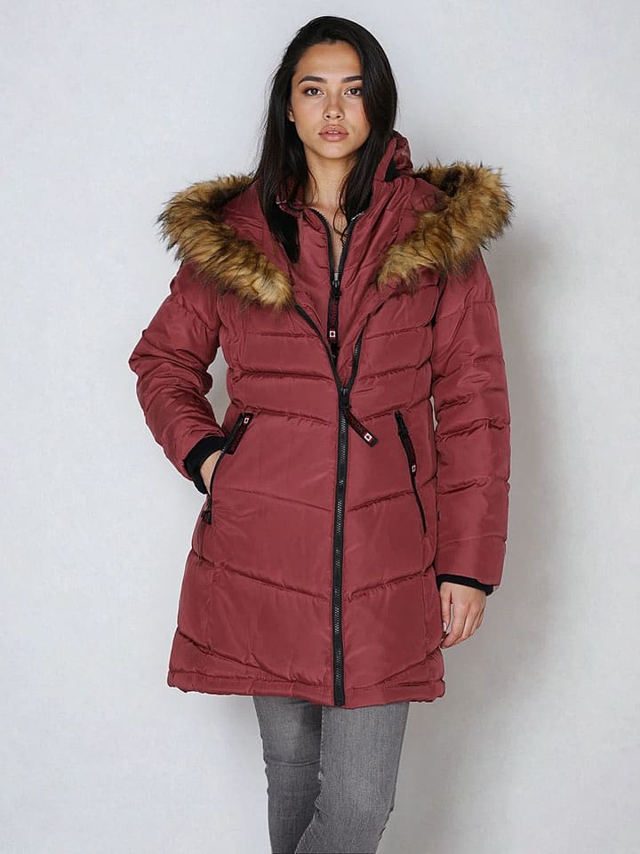 CANADA weather gear Płaszcz zimowy w kolorze jagodowym rozmiar: S