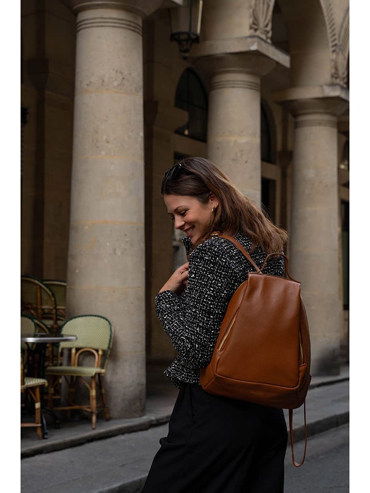 Victor & Hugo Paris Skórzany plecak "Sadie" w kolorze karmelowym - 25 x 45 x 5 cm rozmiar: onesize