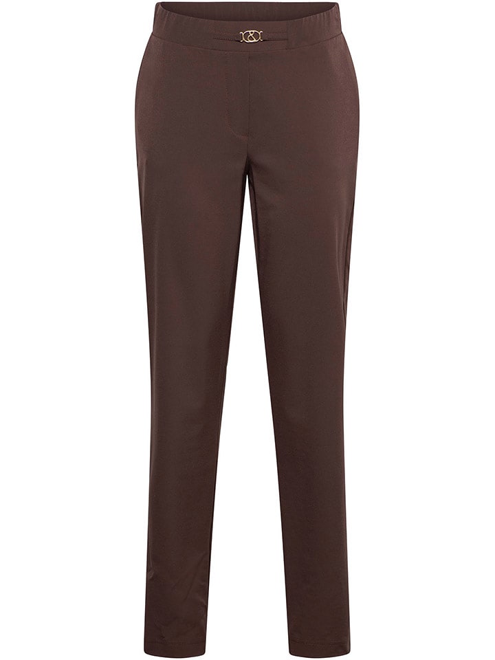 &Co Woman Spodnie "Pola" w kolorze brązowym rozmiar: 3XL