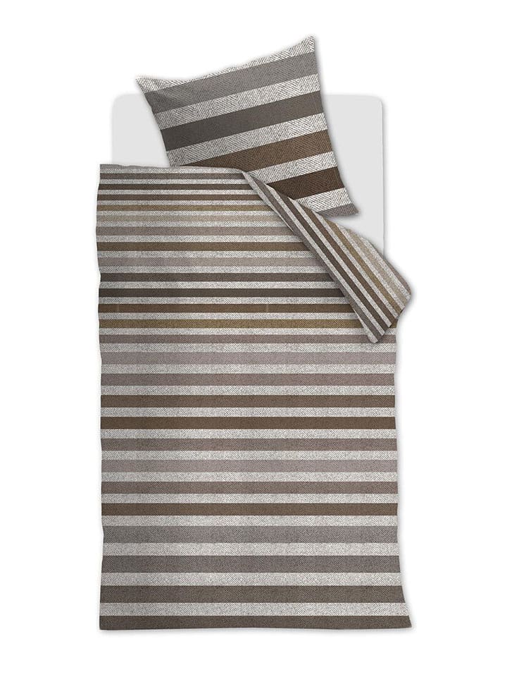 Beddinghouse Komplet pościeli flanelowej "Gloaming" w kolorze brązowym rozmiar: 155x220 cm
