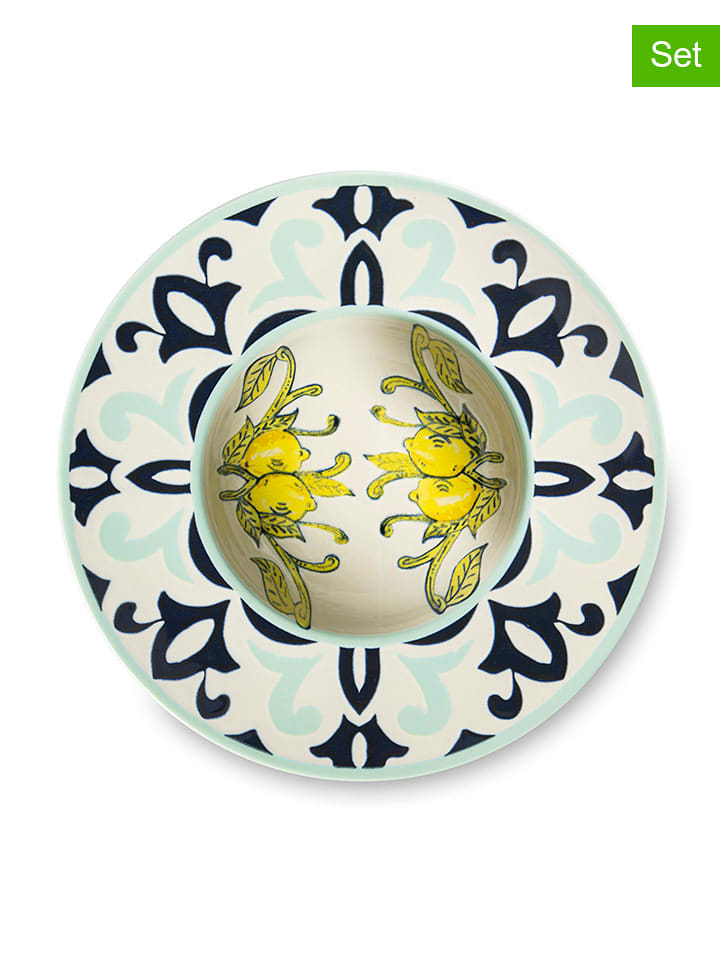 Trendy Kitchen by EXCÉLSA Talerze (6 szt.) "Amalfi" w kolorze błękitno-czarnym do makaronu - Ø 28 cm rozmiar: onesize