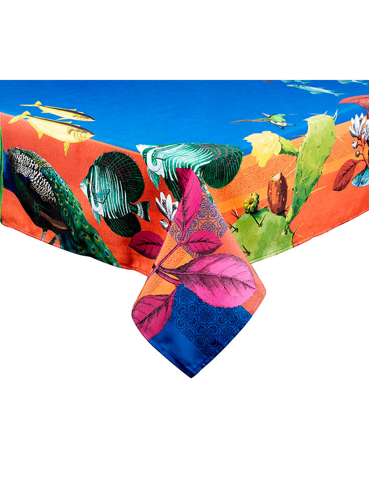 Trendy Kitchen by EXCÉLSA Obrus "Rhapsody" w kolorze niebiesko-czerwonym rozmiar: 140x180 cm