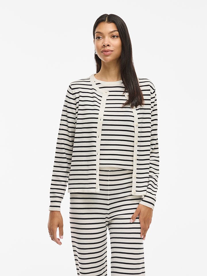 Vila Kardigan "Vilipsa" w kolorze biało-czarnym rozmiar: L