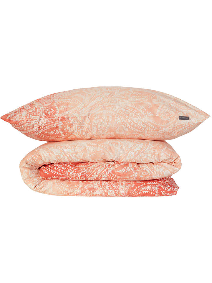 Schiesser Komplet pościeli renforcé "Claira" w kolorze brzoskwiniowym rozmiar: 135x200 cm