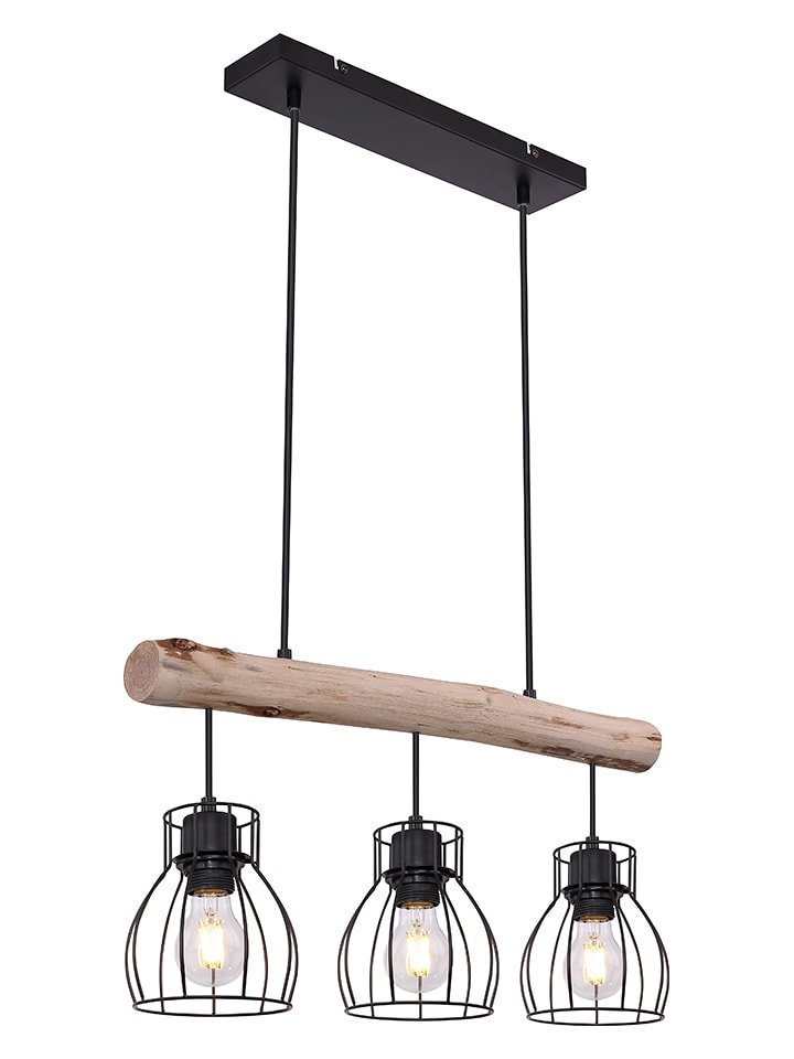 Globo lighting Lampa wisząca w kolorze czarno-jasnobrązowym - 60 x 13,5 x 140 cm rozmiar: onesize