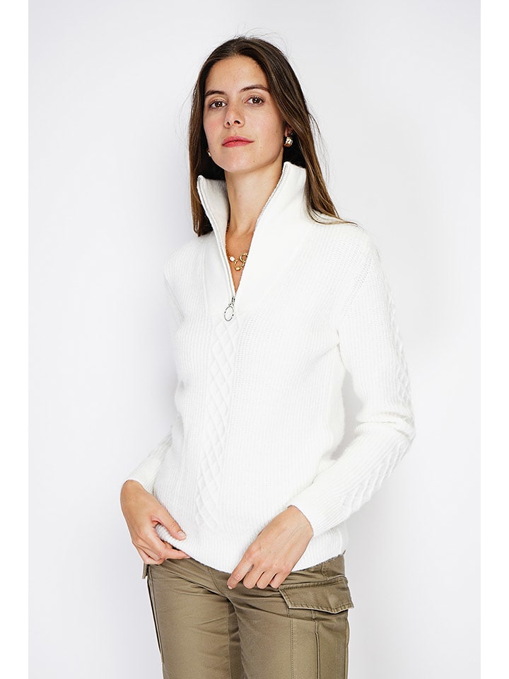 William de Faye Sweter w kolorze białym rozmiar: 34