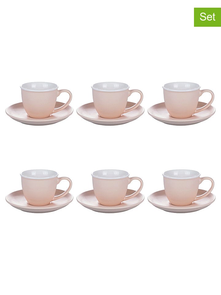 Villa d´Este Filiżanki (6 szt.) "Shape" w kolorze jasnoróżowym - 100 ml rozmiar: onesize