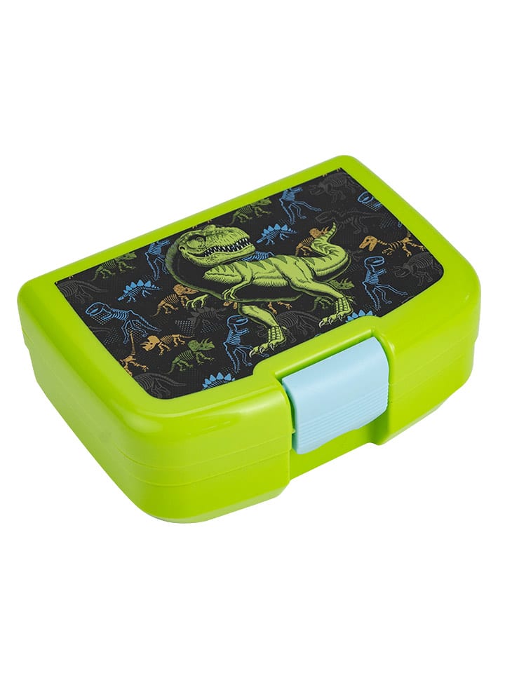 p:os Śniadaniówka "Dino" w kolorze zielonym - 16 x 12 x 6,5 cm rozmiar: onesize